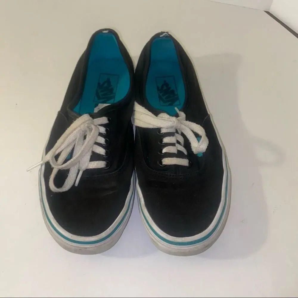 VANS black and teal lace up shoes 8.5